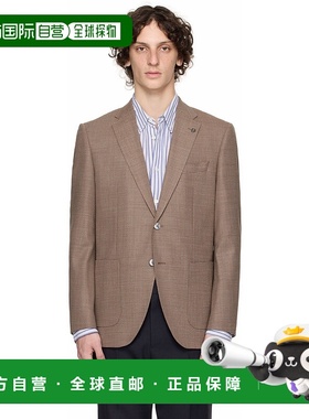 1h可退 香港直邮潮奢 BOSS 波士 男士 棕色 Regular-Fit Patterne