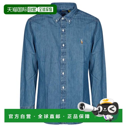 自营polo ralph lauren经典牛仔纽扣衬衫-蓝色 美国奥莱直发
