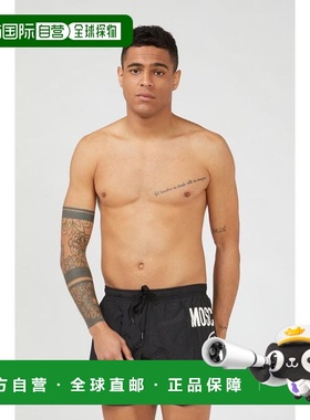 自营Moschino Polyester Swim Men's Shorts - black 美国奥莱直