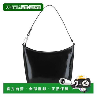 自营by farSuli Patent Leather Shoulder Bag - black 美国奥莱