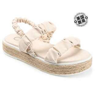 自营Journee Collection 女式 Tru 舒适泡沫 Knowles 凉鞋 - 米白