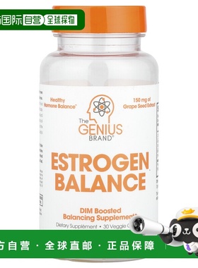 香港直邮The Genius Brand,Genius Estrogen Balance，30 粒素食