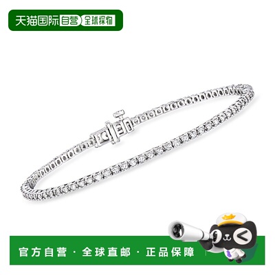 自营 Ross-Simons 实验室培育钻石网球手链 925 纯银 - 7 英寸 美
