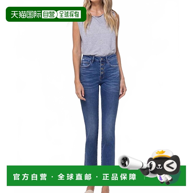 自营vervetMelissa Mid Rise Straight Leg Jeans In Blue - blue