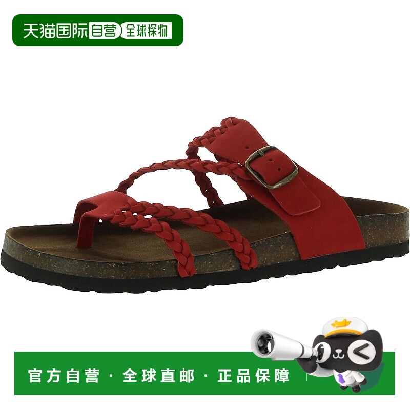 自营style & co.Hayleigh女式莱茵石鞋头环楔-红色磨砂革 美国奥