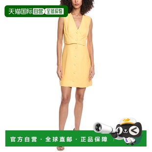 自营Sandro Woven Linen-Blend Dress - orange 美国奥莱直发