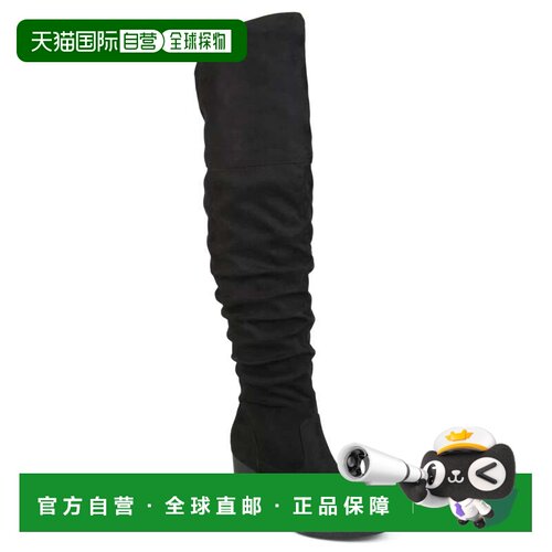 自营journee collectionJournee系列Kaison女士黑色人造麂皮过膝H