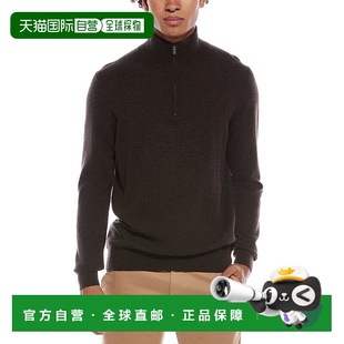 自营Amicale Cashmere 1/4-Zip Cashmere Sweater - brown 美国奥