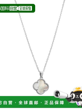 自营 Adornia 白色四叶形项链 白铑银 白色吊坠 美国直发奥莱