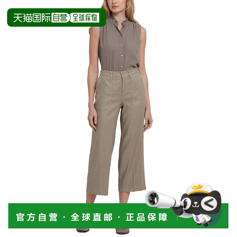 自营NYDJ Cargo Saddlewood亚麻-混合作物Jean-brown 美国奥莱直