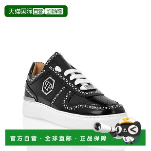 自营 philipp plein皮革低帮运动鞋-黑色 美国奥莱直发男鞋