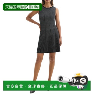 自营theory理论拼接针织连衣裙-黑色 美国奥莱直发针织裙
