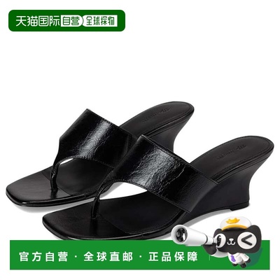 自营Madewell Reese NU913 Sandals Black Leather Wedge Heel HA