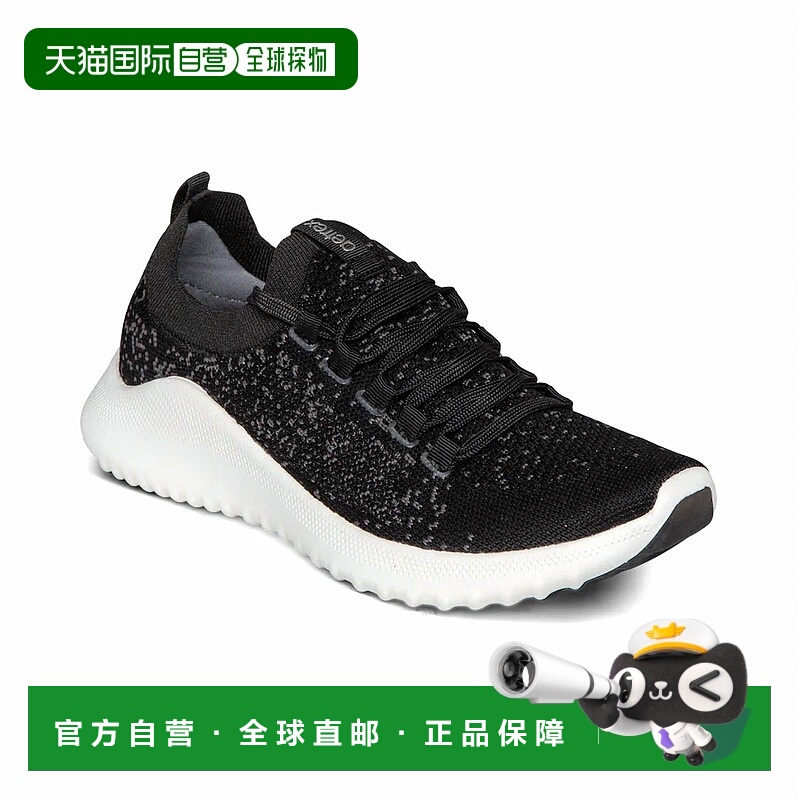自营aetrex女式Carly Arch支撑运动鞋，黑色 美国奥莱直发
