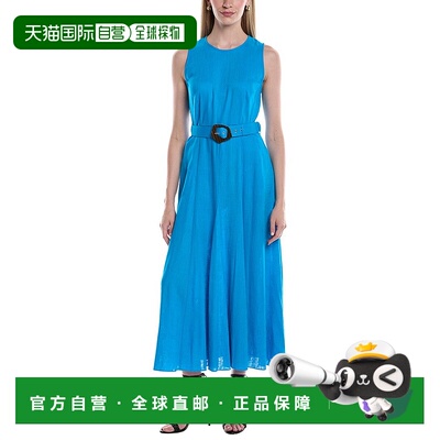 自营Diane von Furstenberg Elliot Linen-Blend Midi Dress - bl