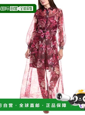 自营Julia Jordan透明硬纱衬衫礼服-粉红色 美国奥莱直发