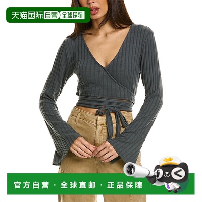 自营Chaser Poor Boy罗纹裹身上衣-灰色 美国奥莱直发性感