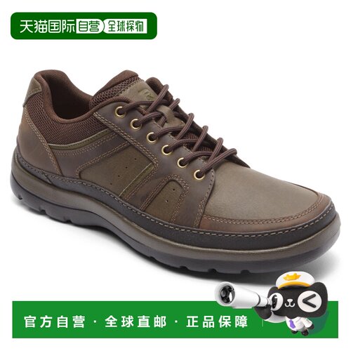 自营Rockport男士Gykmdgblucher深黑色M-深棕色黑色 美国奥莱直发