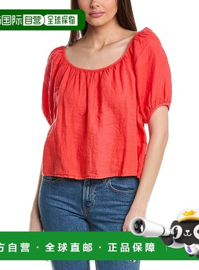 自营 Velvet by Graham & Spencer Dana 亚麻衬衫 - 红色 美国奥