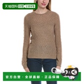 米色 自营sofiacashmere Pointelle圆领羊毛和羊绒混纺毛衣 美国