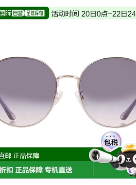 自营Coach Lilac Peach Gradient Round Ladies Sunglasses HC717