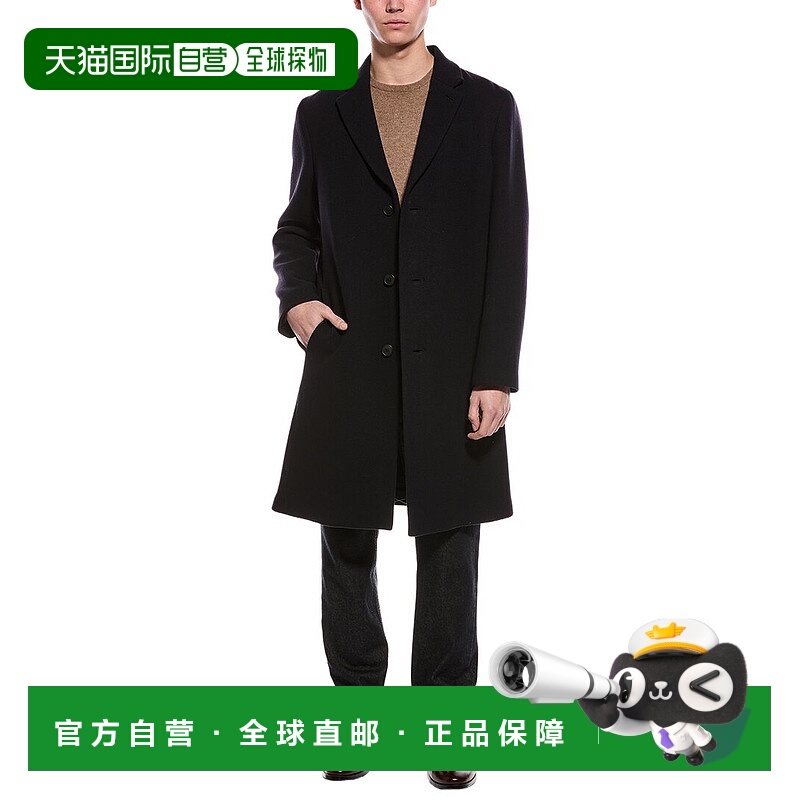 自营Theory Monroe Wool-Blend Trench Coat - black 美国奥莱直