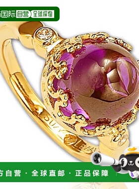自营Suzy Levian 镀金纯银紫色立方氧化锆鸡尾酒戒指 - 紫色 美国