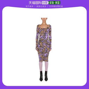 女士范思哲印花连衣裙长裙 美国直邮Versace