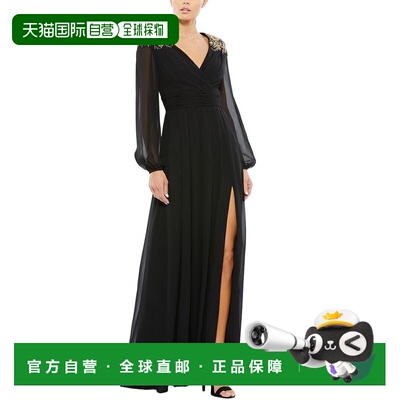 自营Mac Duggal Embellished Column Gown - black 美国奥莱直发
