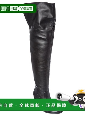 自营 SCHUTZ Terrance块皮革过膝靴-黑色 美国奥莱直发长筒靴