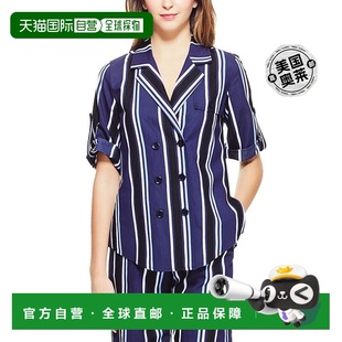 Lela Rose 条纹露营衬衫 美国奥莱直 自营 海军蓝多色 Pearl