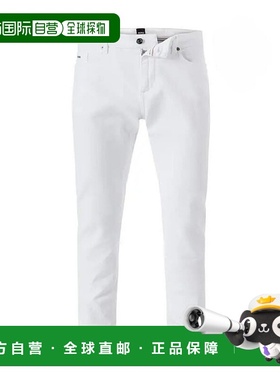 自营 Hugo Boss 男士 Cashmere Touch Delaware 牛仔裤，白色 -