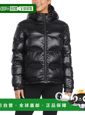 自营 Pajar 女士 Steph Channel 绗缝短款羽绒固定兜帽 - 黑色 美