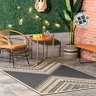 nuLOOM Landry Aztec 室内/室外区域地毯 - 木炭 【美国奥莱】直