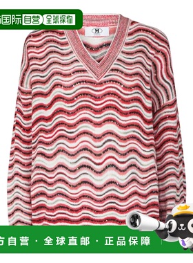 自营m missoniSequin Striped Oversized Sweater - multi red wh