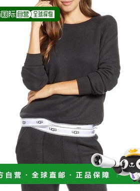 自营女式UGG Nena运动衫黑色圆领长袖套头衫RED886-黑色 美国奥莱