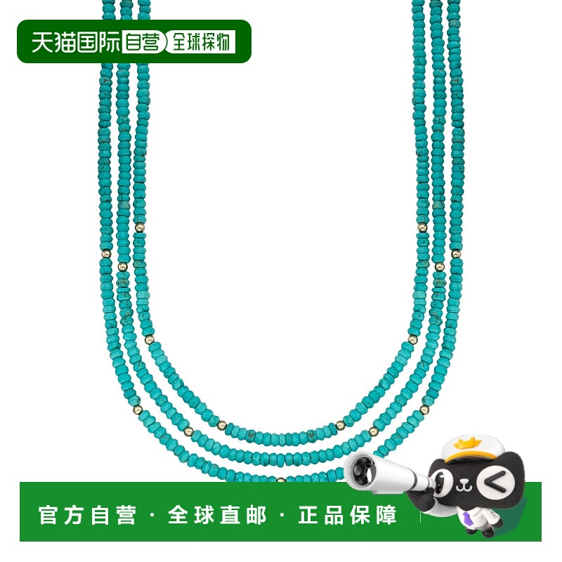 自营Ross-Simons 绿松石珠 3 股项链配 14 克拉黄金 - 18 英寸 美