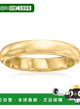 自营 Ross-Simons 4 毫米 18kt 黄金圆顶戒指 - 黄色 美国奥莱直