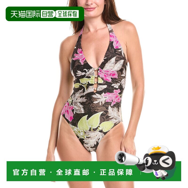 自营 Carmen Marc Valvo串珠跳水单品-黑色泳衣 美国直发奥莱