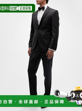 1h可退 【美国直邮】BOSS|男士 Halven Gentry 缎面翻领羊毛两件