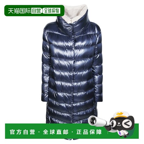 自营herno闪亮绗缝高领羽绒服-蓝色 美国奥莱直发