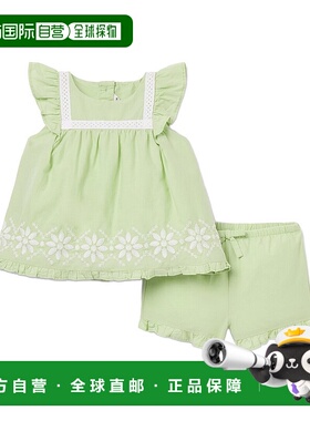 自营 janie and jackJanie和Jack刺绣花朵搭配套装-绿色 美国奥莱