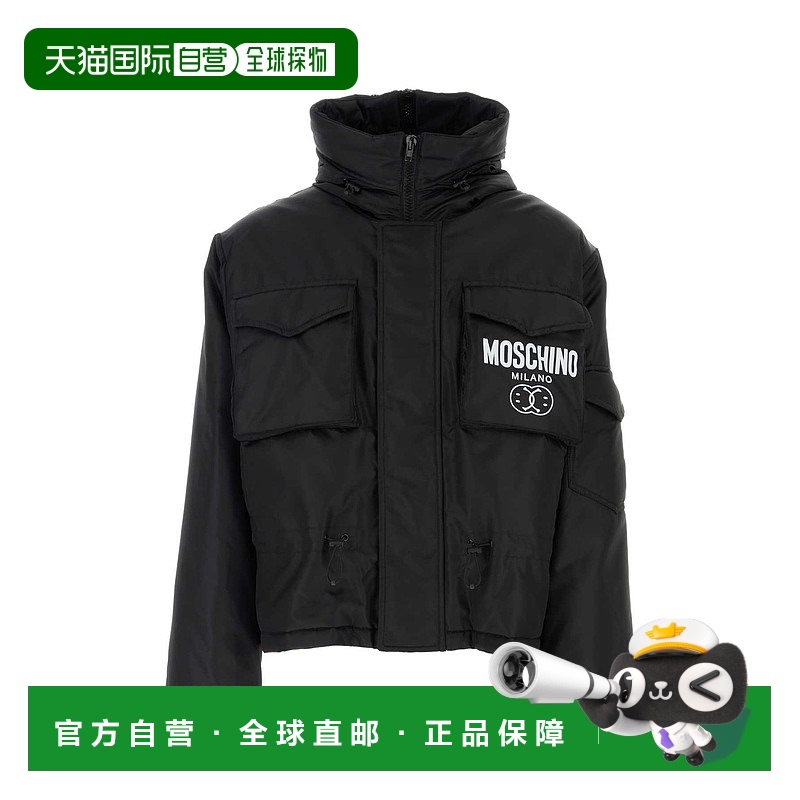 1h可退 香港直邮潮奢 Moschino 莫斯奇诺 男士 logo图案棉服 J063