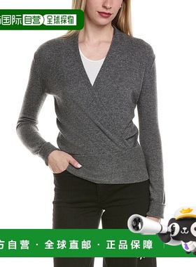 自营sofiacashmere现代人造羊毛和羊绒混纺毛衣-灰色 美国奥莱直