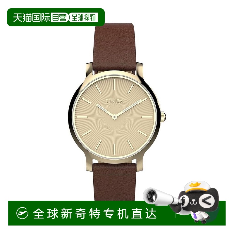 自营 Timex Transcend皮革女士手表-棕色 【美国奥莱】直发天美时