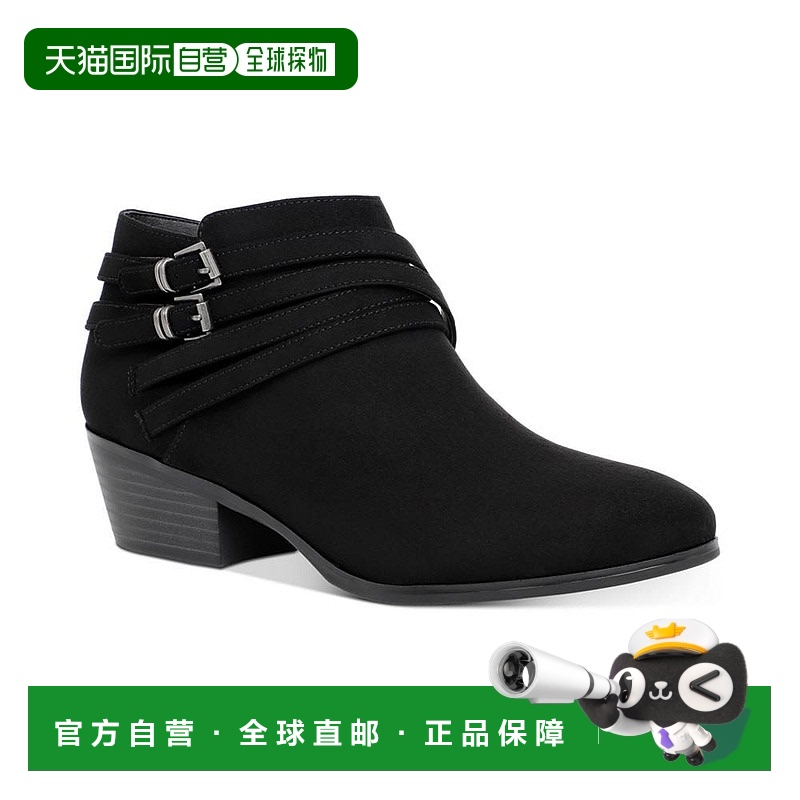 美国直邮Style & CO 麂皮女士靴子爆款短靴高跟鞋牛仔踝靴时尚