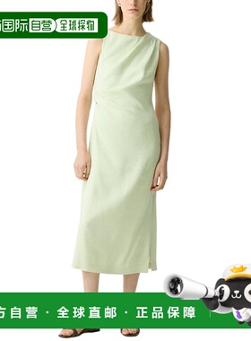 自营Theory Linen-Blend Tank Dress - green 美国奥莱直发