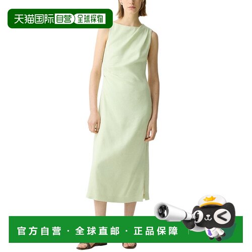 自营Theory Linen-Blend Tank Dress - green 美国奥莱直发连衣裙