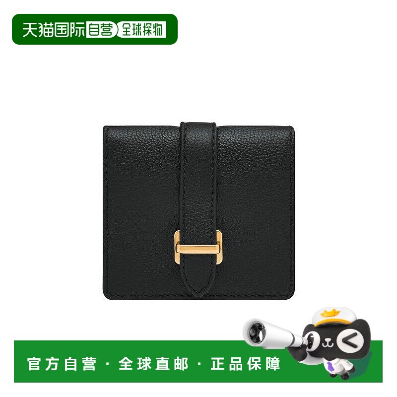 自营Fossil/化石女士Emery皮革小号按扣双折包精致卡包小巧实用