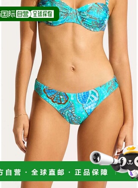 自营Women's Seafolly La Mer Hipster Bikini Bottom Aquatic Bl